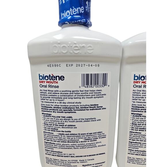 2 NEW Sealed Biotene Dry Mouth Oral Rinse Fresh Mint Exp 2027 Moisturizing - Picture 2 of 3